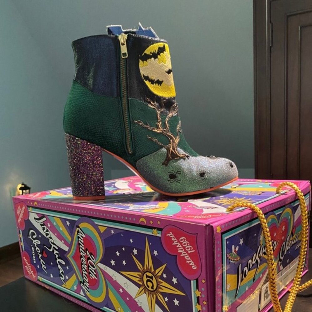 Irregular Choice Haunted House Halloween Pumpkin Ankle Boot 41 10 Rare - Picture 3 of 3